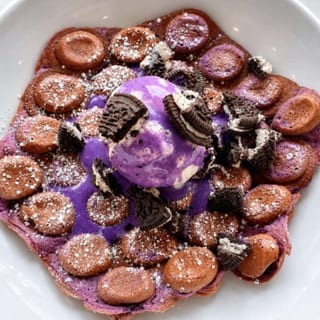 Ube Oreo Waffle W/ Vanilla Ice Cream