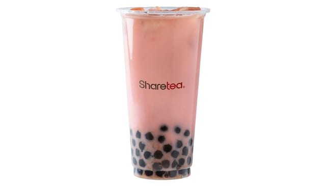Watermelon Coco Green Milk Tea W/ Pearls.